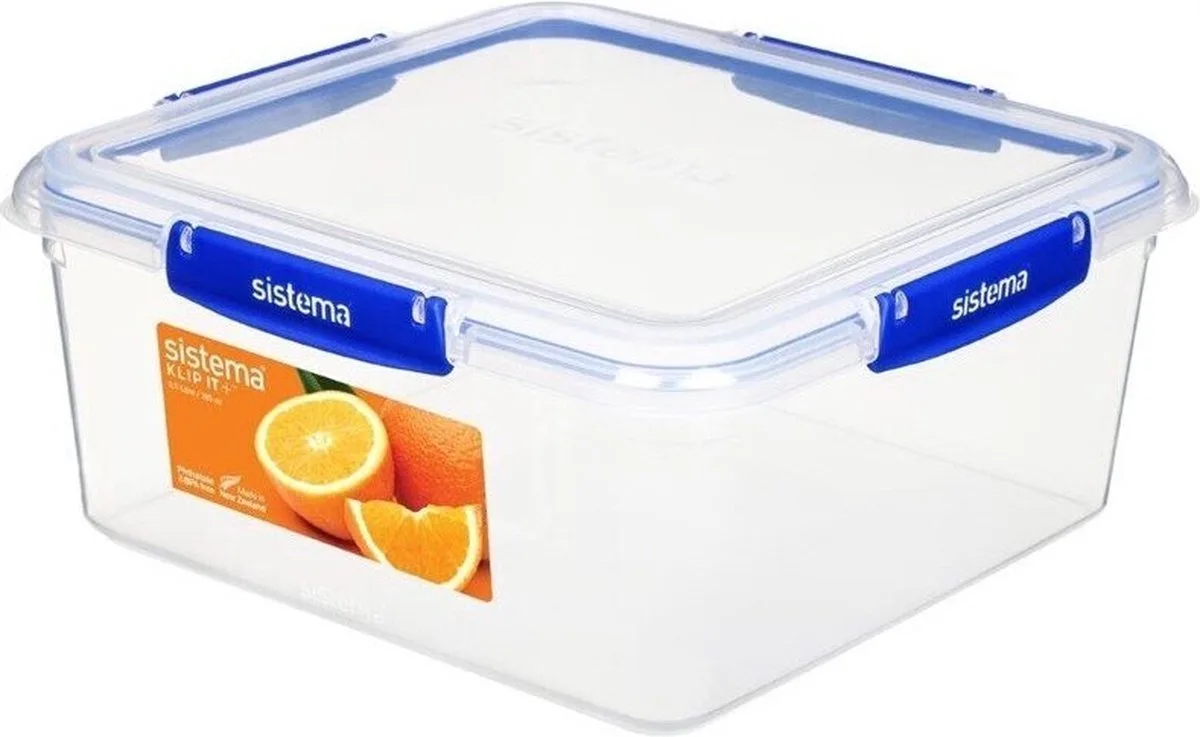 Klip It + voorraaddoos - vierkant - 5.5L fra Sistema i Blå – produktbillede