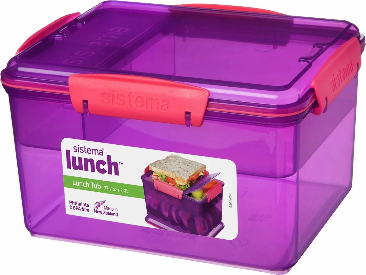 Lunch - Lunch tub lunchbox - 2,3 liter - Paars/roze van Sistema in Paars, Roze – productfoto