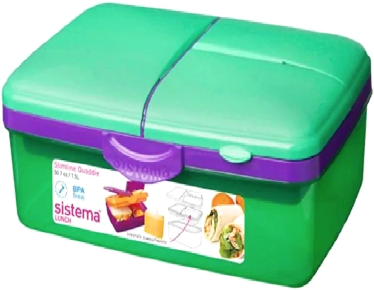 Lunchbox 2L Quaddie - Paars/Gekleurd van Sistema in Paars – productfoto