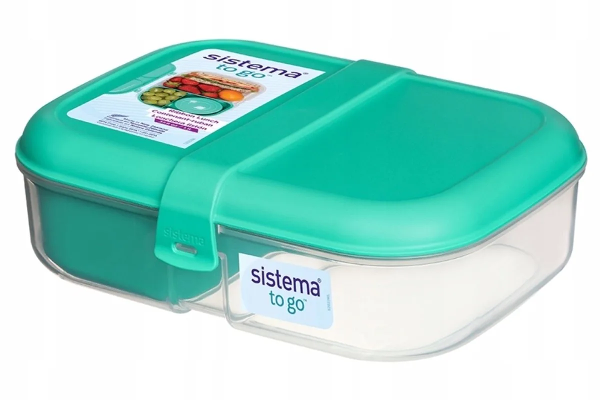 Lunchbox Ribbon 1100ml - Ideale lunchbox voor school en mensen van Sistema in Oceaanblauw – productfoto
