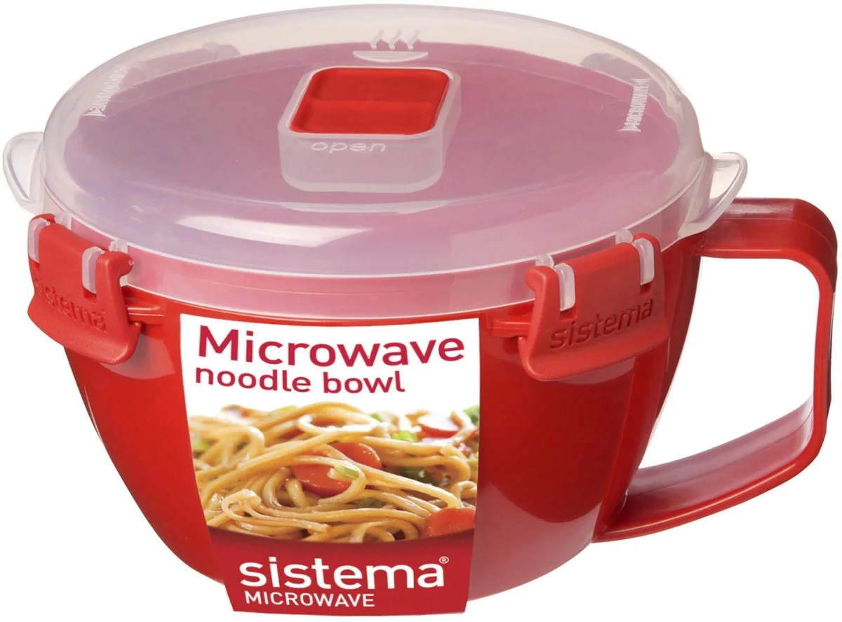 Microwave Magnetronbak - Noedelkom - 940ml van Sistema in Rood – productfoto