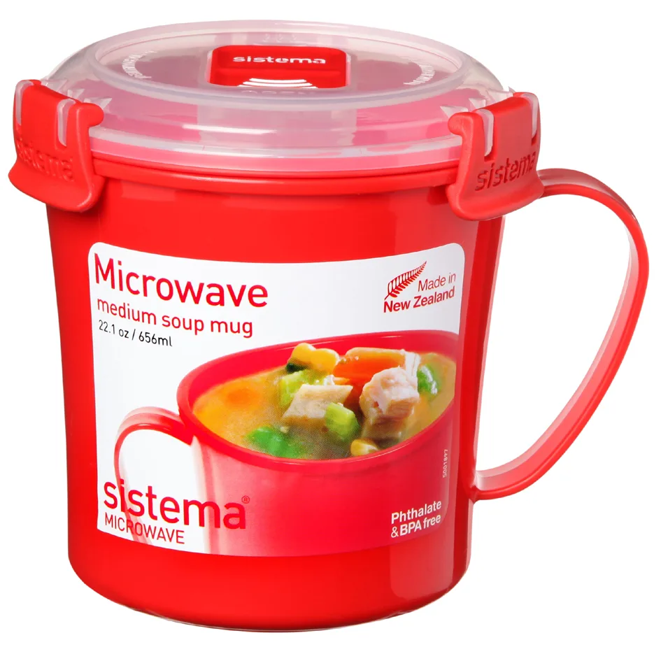 Mikrowellendose MEDIUM SOUP MUG, 650 ml, rot de Sistema – photo produit