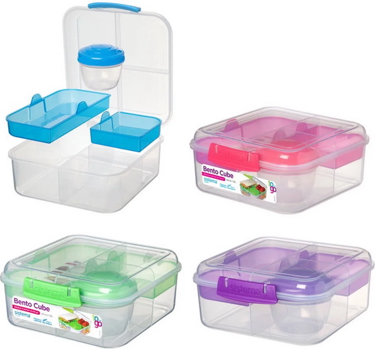 To Go Bento Cube lunchbox fra Sistema i Gemengd – produktbillede