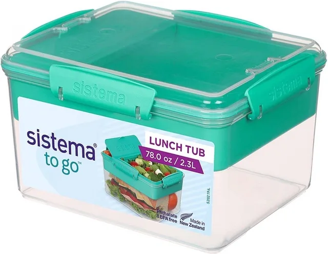 to go - Lunchbox met 4 compartimenten Lunch Tub 2.3L - Transparant Paars