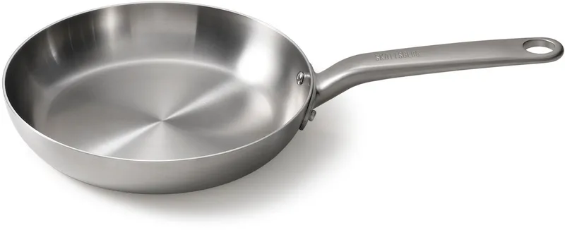 Koekenpan - Stainless Steel - Inductie - Ovenbestendig - 24 cm - RVS - Alle warmtebronnen de Skottsberg en Argent – photo produit
