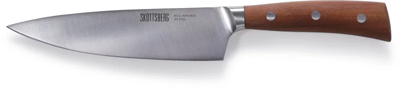 Koksmes - 15 cm - Japans staal - Handvat van Kotibé-hout van Skottsberg in Zilver – productfoto