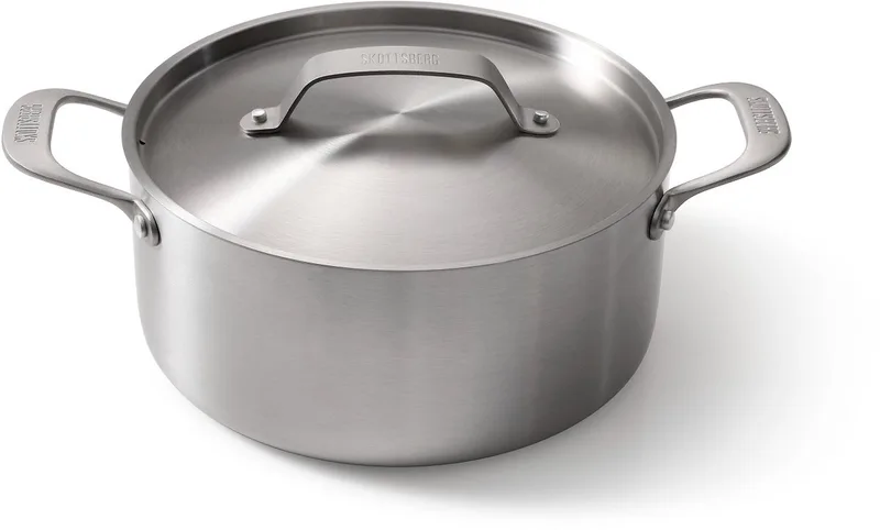 Kookpan met deksel - 24 cm - Stainless Steel - 4,75 L - Inductie - Ovenbestendig - RVS - Alle warmtebronnen fra Skottsberg i Sølv – produktbillede