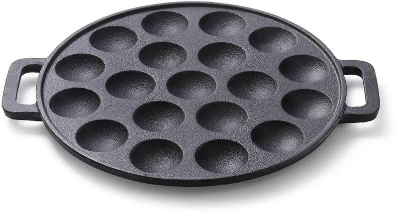 Poffertjespan - Cast Iron - Gietijzer - Inductie - 24 cm - Gietijzeren pan - Alle warmtebronnen fra Skottsberg i Sort – produktbillede
