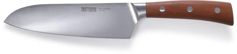 Santokumes - 17 cm - Santoku - Japans staal - Handvat van Kotibé-hout by Skottsberg in Silver – product photo