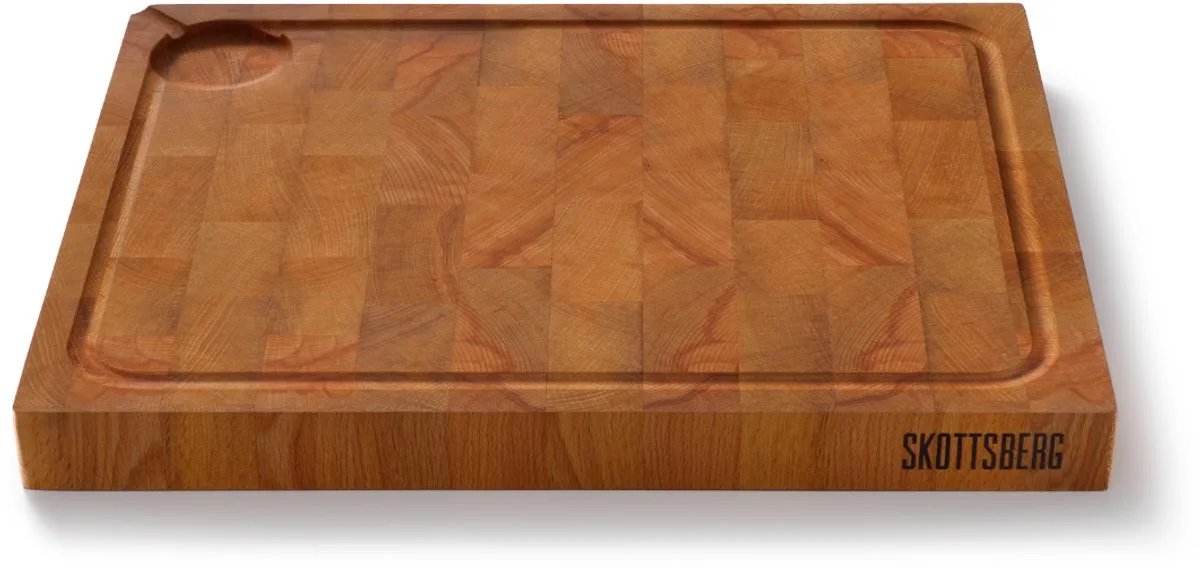 Snijplank met Sapgeul 39 x 30 x 3,5 cm - Wood Works - FSC beukenhout - Dubbelzijdig met handgrepen van Skottsberg in Beige – productfoto