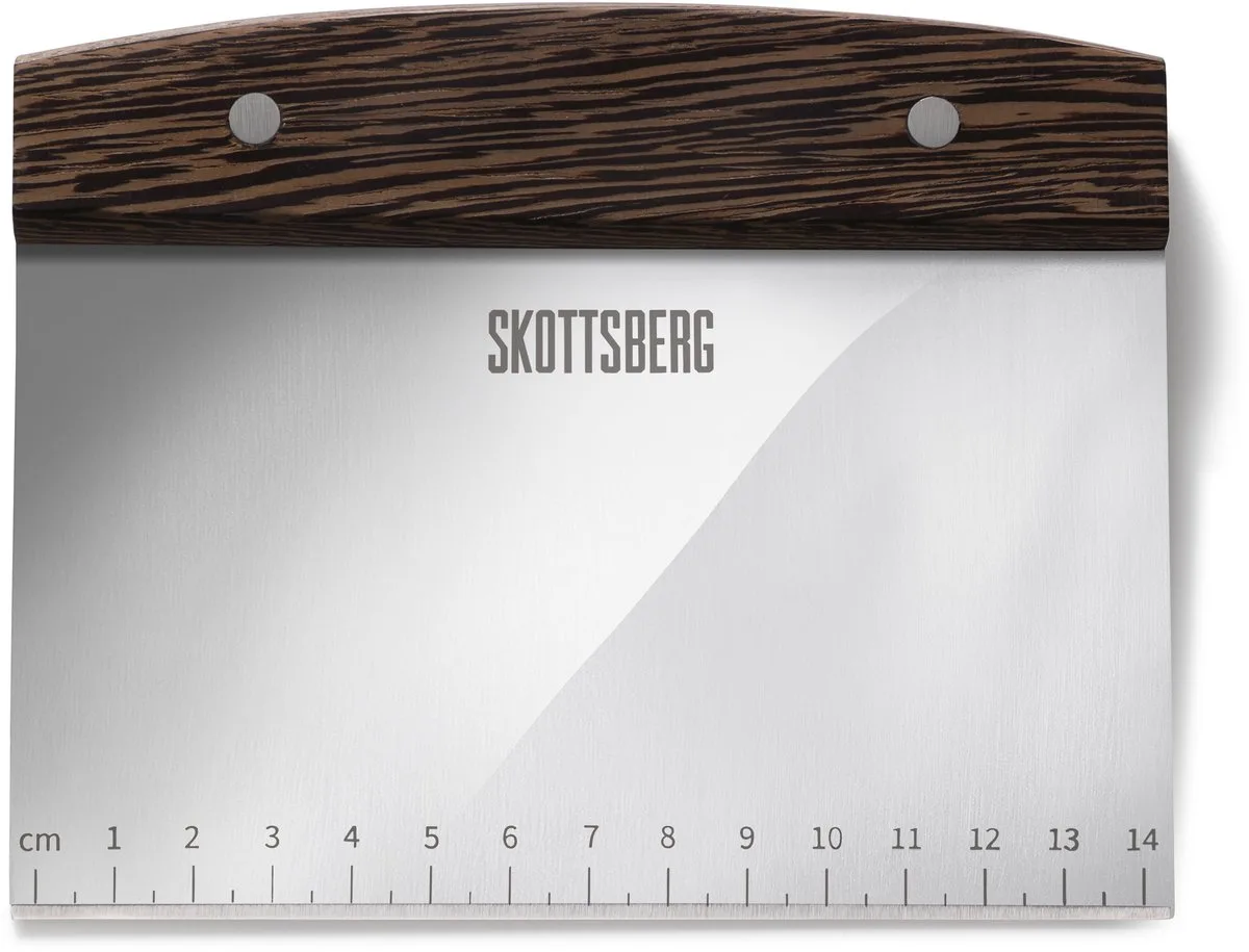 Werkbankschraper - 15 cm - Deegschraper - RVS - Houten handgreep de Skottsberg en Argent – photo produit