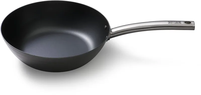 Wokpan - Carbon Steel - Plaatstaal - Inductie - 28 cm - Alle warmtebronnen by Skottsberg in Black – product photo
