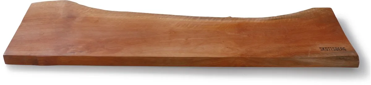 Wood Works - Serveerplank - Ingefreesde handgrepen - 80 x 25 x 3 cm - Hout - Borrelplank van Skottsberg in Bruin – productfoto