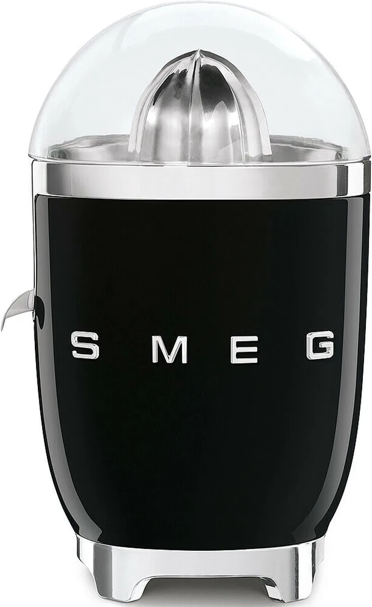 CJF11BLEU Citruspers - Elektrische Citruspers - 70W - RVS Filter - Antidruppelsysteem - Automatische Start/Stop - '50s Style by Smeg in Black – product photo