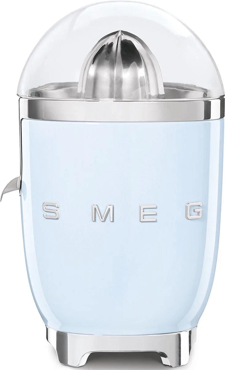 CJF11PBEU Citruspers - Elektrische Citruspers - 70W - RVS Filter - Antidruppelsysteem - Automatische Start/Stop - '50s Style by Smeg in Pastelblauw – product photo