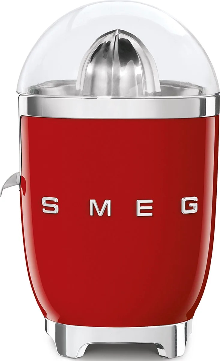 CJF11RDEU Citruspers - Elektrische Citruspers - 70W - RVS Filter - Antidruppelsysteem - Automatische Start/Stop - '50s Style van Smeg in Rood – productfoto