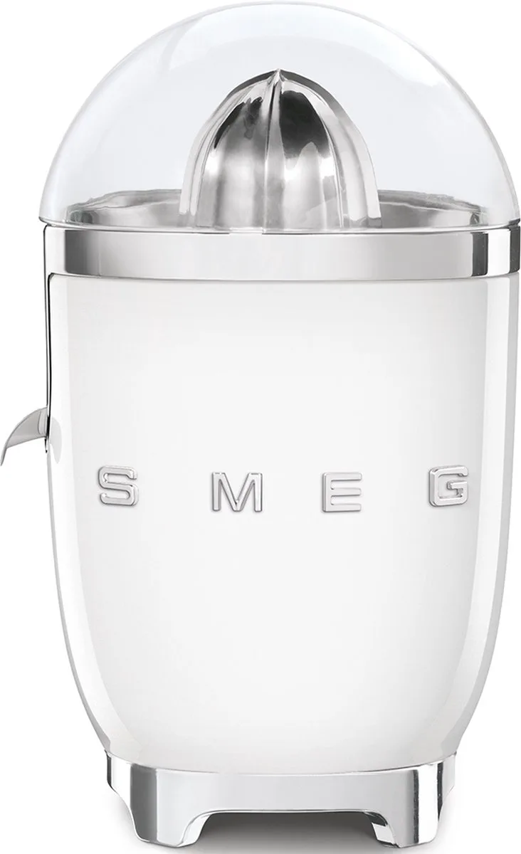 CJF11WHEU Citruspers - Elektrische Citruspers - 70W - RVS Filter - Antidruppelsysteem - Automatische Start/Stop - '50s Style by Smeg in White – product photo