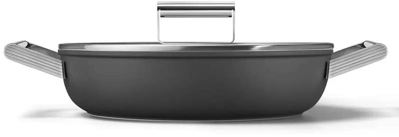 DPF2812BLM Hapjespan - Jaren 50 von Smeg in Schwarz – Produktfoto