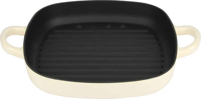 Gietijzeren Grillpan - 26 x 26 cm - Geschikt voor Inductie de Smeg en Crème – photo produit