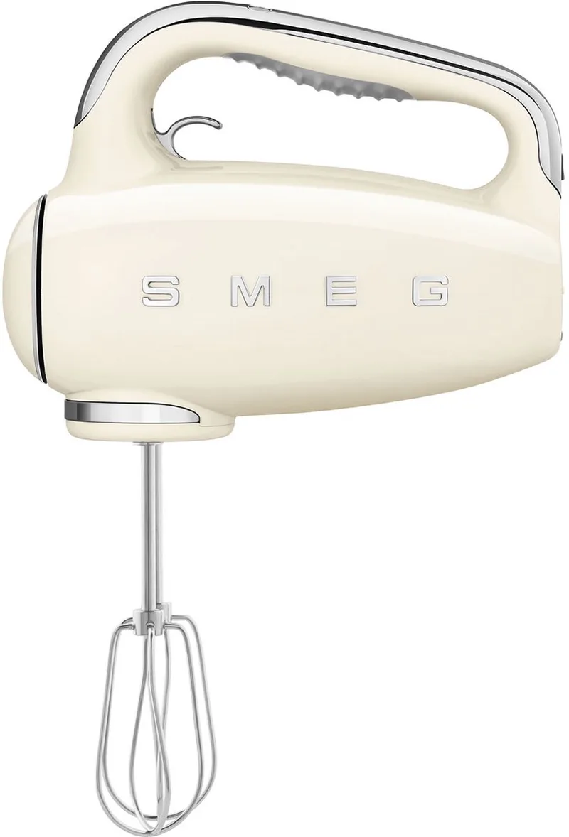 HMF01CREU Handmixer - 250W - 9 Snelheden - Turbofunctie - LED Display - Inclusief 6 RVS Gardes & Deeghaken - '50s Style de Smeg en Crème – photo produit