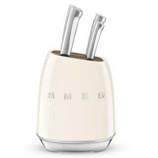 KBSF02CR Messenblok met 6 Messen - Messenset - Duits Roestvrij Staal - Acaciahout - Ergonomische Handgrepen - '50s Style fra Smeg i Creme – produktbillede 5 af 6