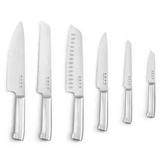 KBSF02CR Messenblok met 6 Messen - Messenset - Duits Roestvrij Staal - Acaciahout - Ergonomische Handgrepen - '50s Style fra Smeg i Creme – produktbillede 3 af 6