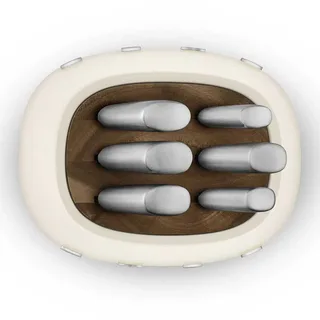 KBSF02CR Messenblok met 6 Messen - Messenset - Duits Roestvrij Staal - Acaciahout - Ergonomische Handgrepen - '50s Style fra Smeg i Creme – produktbillede 6 af 6