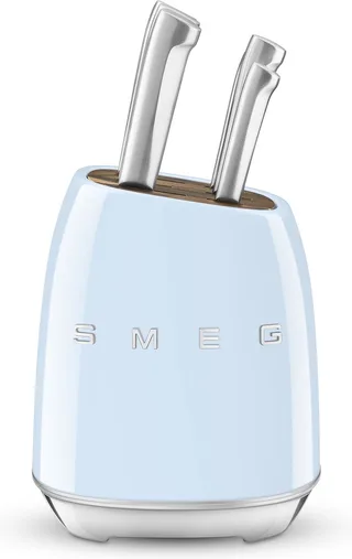 KBSF02PB Messenblok met 6 Messen - Messenset - Duits Roestvrij Staal - Acaciahout - Ergonomische Handgrepen - '50s Style fra Smeg i Pastelblauw – produktbillede 1 af 6