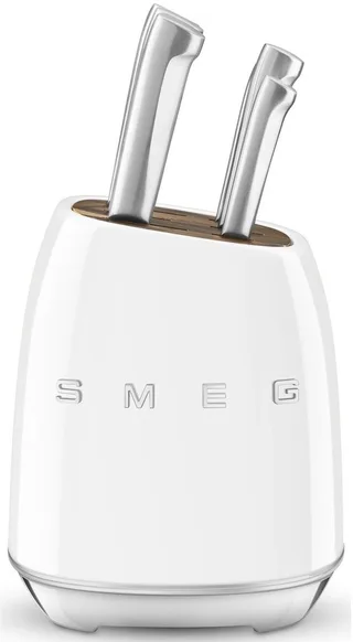 Messerblock 50's Style mit 6 Messern von Smeg in Weiß – Produktfoto 1 von 5