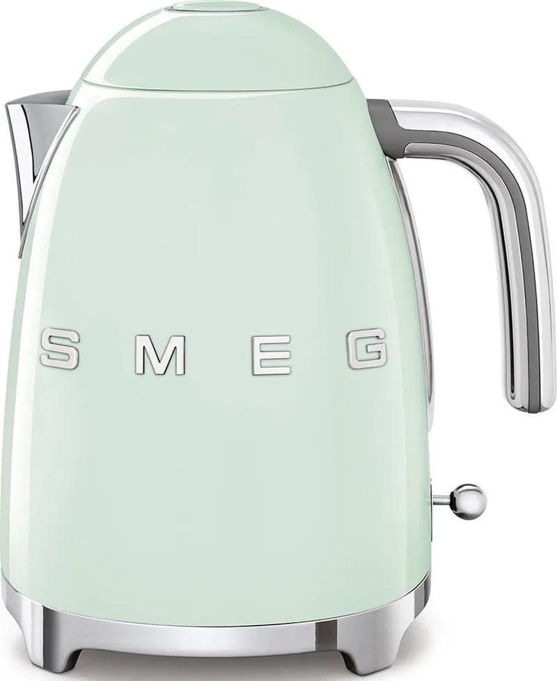 KLF03PGEU Waterkoker - 1,7 Liter - 2400W - RVS Kalkfilter - 360° Draaivoet - Soft Opening - Automatische Uitschakeling - '50s Style by Smeg in Watergroen – product photo