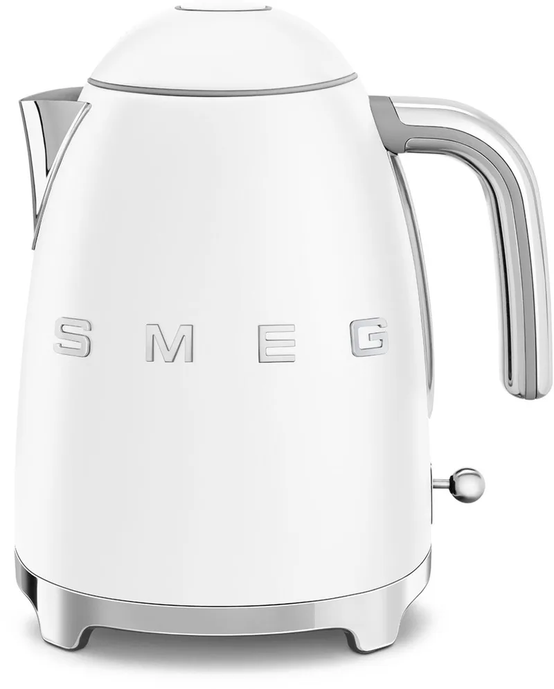 KLF03WHMEU Waterkoker - 1,7 Liter - 2400W - RVS Kalkfilter - 360° Draaivoet - Soft Opening - Automatische Uitschakeling - '50s Style van Smeg in Mat Wit – productfoto