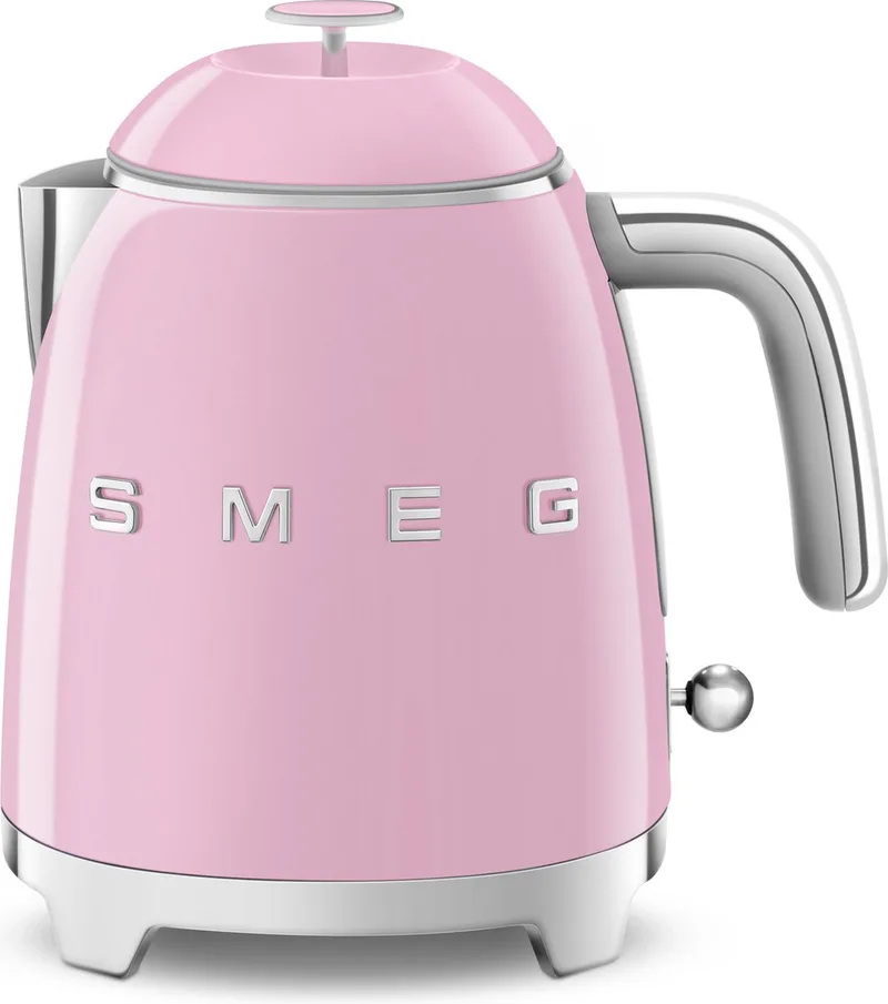 KLF05PKEU Mini Waterkoker - 0,8 Liter - 1400W - Dubbelwandig - RVS Kalkfilter - '50s Style by Smeg in Pink – product photo