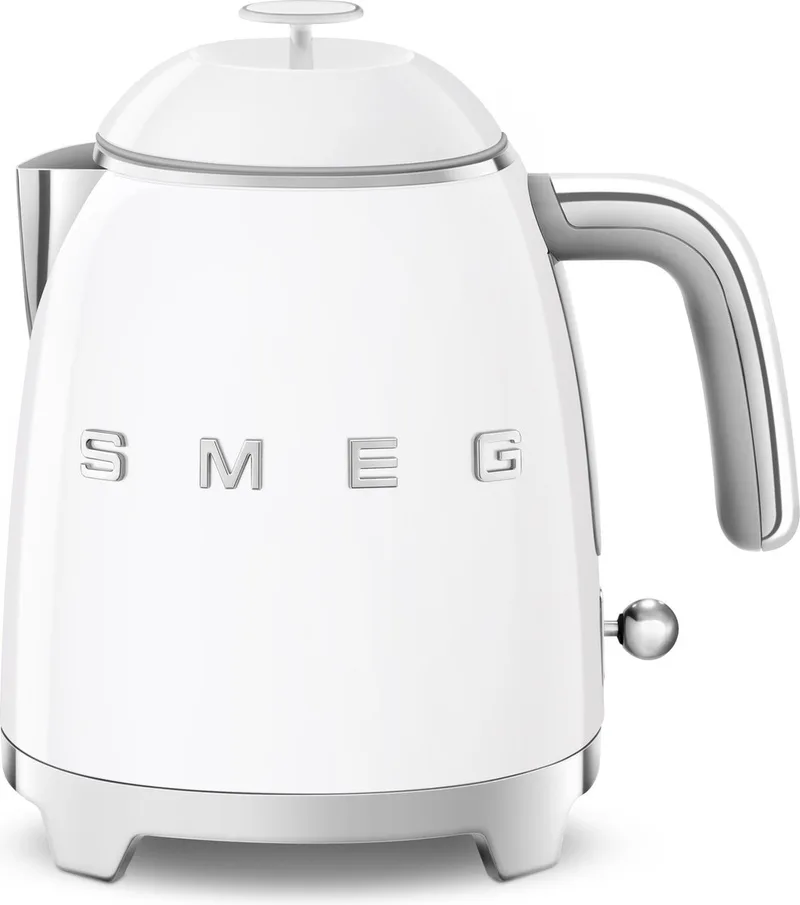 KLF05WHEU Mini Waterkoker - 0,8 Liter - 1400W - Dubbelwandig - RVS Kalkfilter - '50s Style de Smeg en Blanc – photo produit