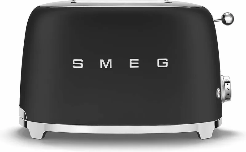 TSF01BLMEU Broodrooster - 2 Sleuven - 950W - 6 Bruiningsstanden - Ontdooifunctie & Opwarmfunctie - '50s style von Smeg in Mat Zwart – Produktfoto