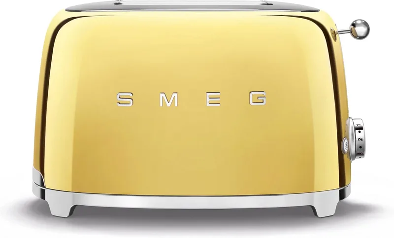 TSF01GOEU Broodrooster - 2 Sleuven - 950W - 6 Bruiningsstanden - Ontdooifunctie & Opwarmfunctie - '50s style fra Smeg i Guld – produktbillede