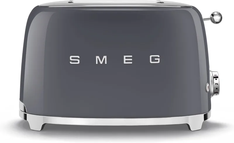 TSF01GREU Broodrooster - 2 Sleuven - 950W - 6 Bruiningsstanden - Ontdooifunctie & Opwarmfunctie - '50s style by Smeg in Leigrijs – product photo