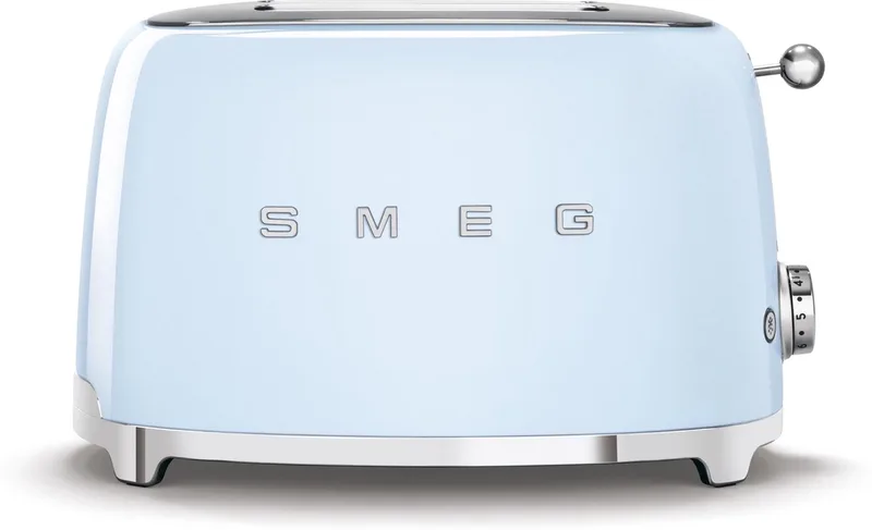 TSF01PBEU Broodrooster - 2 Sleuven - 950W - 6 Bruiningsstanden - Ontdooifunctie & Opwarmfunctie - '50s style van Smeg in Pastelblauw – productfoto