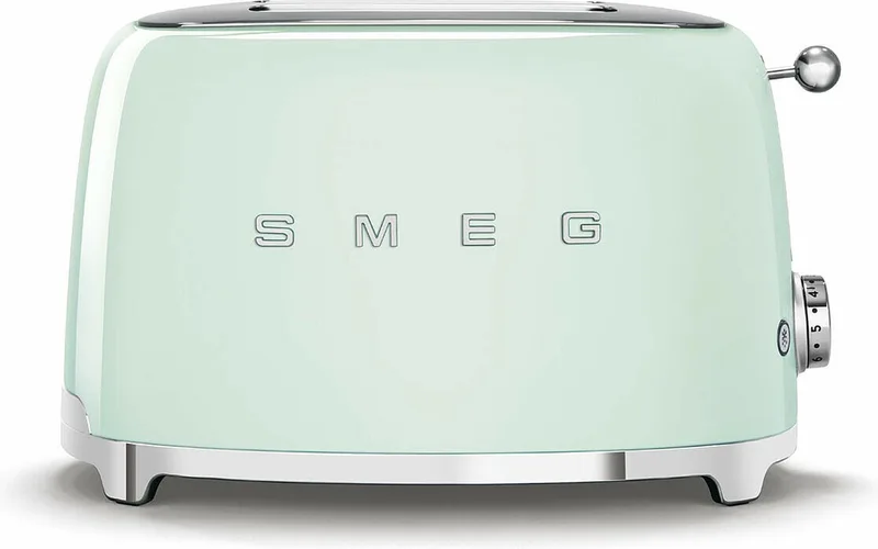 TSF01PGEU Broodrooster - 2 Sleuven - 950W - 6 Bruiningsstanden - Ontdooifunctie & Opwarmfunctie - '50s style de Smeg en Watergroen – photo produit