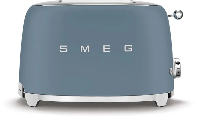 TSF01SBMEU Broodrooster - 2 Sleuven - 950W - 6 Bruiningsstanden - Ontdooifunctie & Opwarmfunctie - '50s style - Mat by Smeg in Storm Blue – product photo
