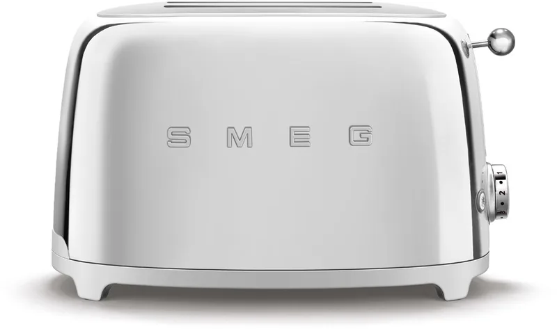 TSF01SSEU Broodrooster - 2 Sleuven - 950W - 6 Bruiningsstanden - Ontdooifunctie & Opwarmfunctie - '50s style von Smeg in Steel – Produktfoto
