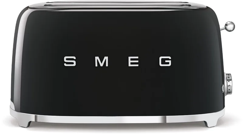 TSF02BLEU Broodrooster - 4 Sneden - 2 Lange Sleuven - 1500W - 6 Bruiningsstanden - Ontdooifunctie, Opwarmfunctie & Bagelfunctie - '50s Style de Smeg en Noir – photo produit
