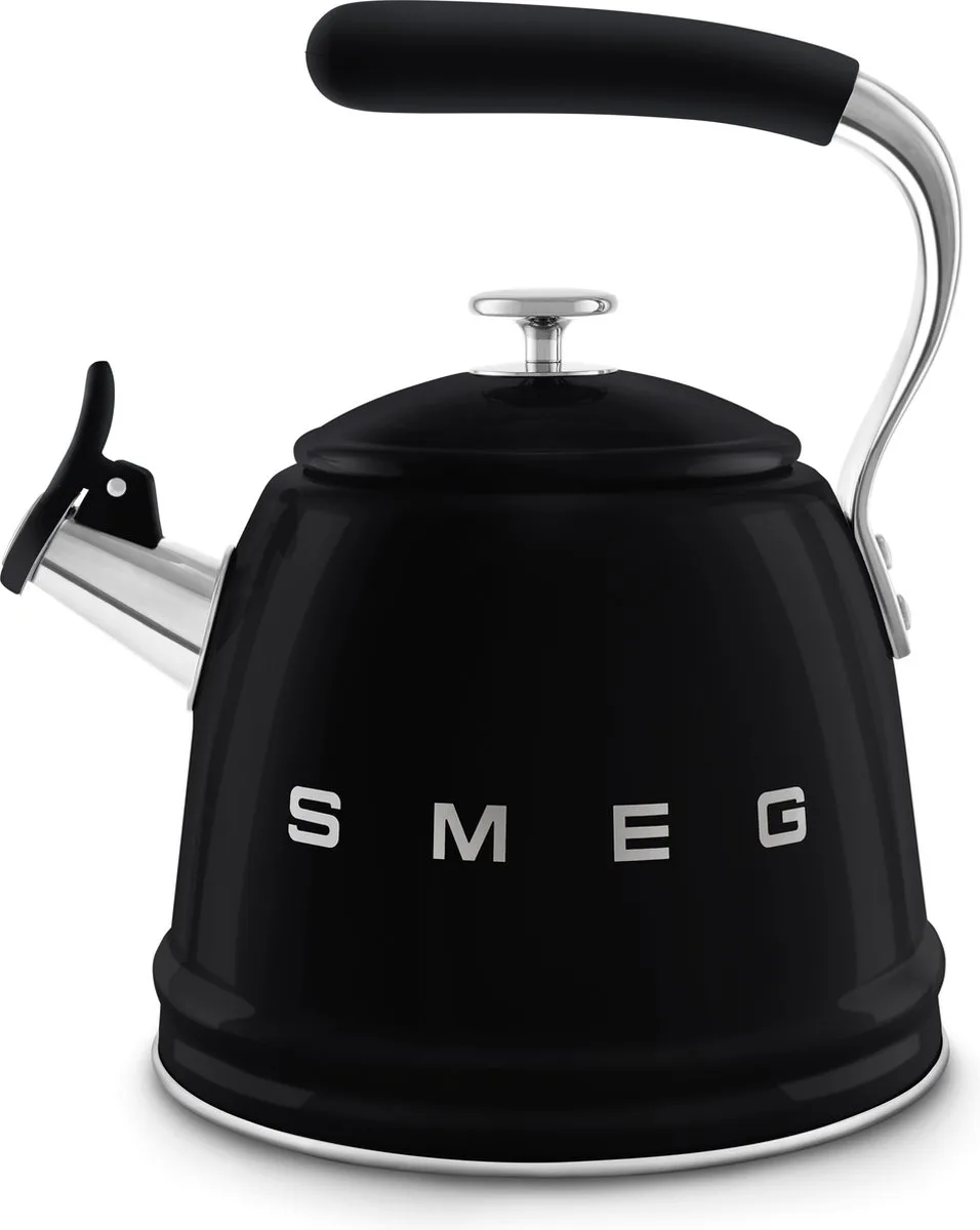 WKF01BL Fluitketel - Waterketel voor Inductie - 2,3 Liter - RVS - Geschikt voor Alle Warmtebronnen - 10 Kopjes - '50s Style fra Smeg i Sort – produktbillede