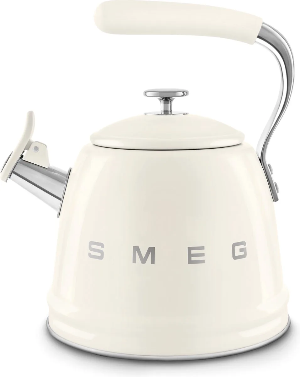 WKF01CR Fluitketel - Waterketel voor Inductie - 2,3 Liter - RVS - Geschikt voor Alle Warmtebronnen - 10 Kopjes - '50s Style de Smeg en Crème – photo produit