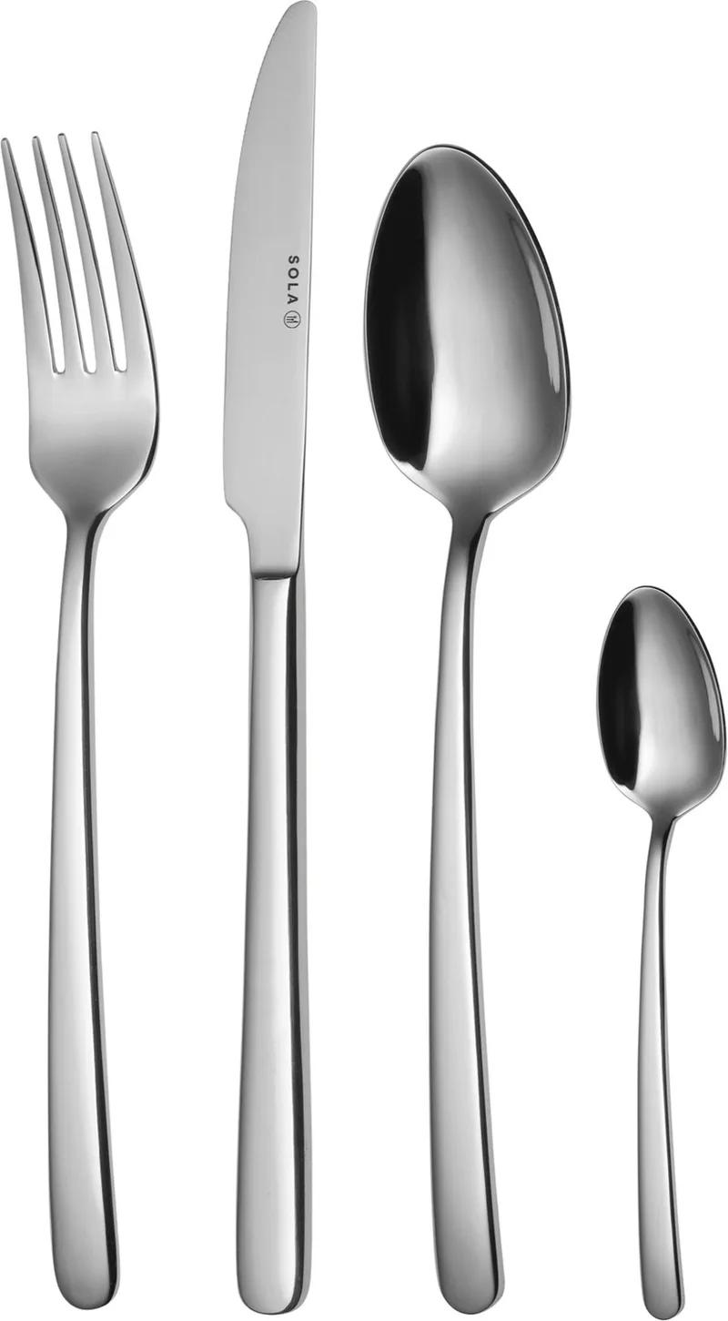 Donau Bestekset 8 persoons - 70 delig - Edelstaal 18/10 van Sola in Zilver – productfoto