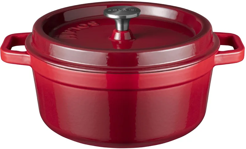 Gietijzeren Braadpan - Ø 24 cm - Inclusief deksel fra Sola i Rød – produktbillede