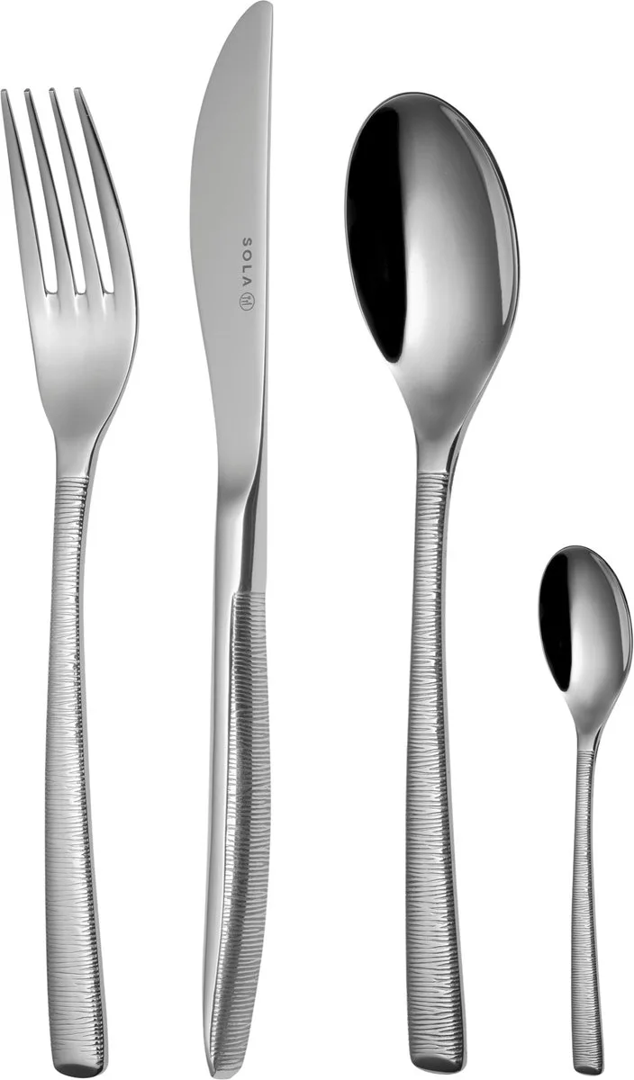 Hermitage Bestekset 4 persoons - - Edelstaal 18/10 van Sola in Zilver – productfoto