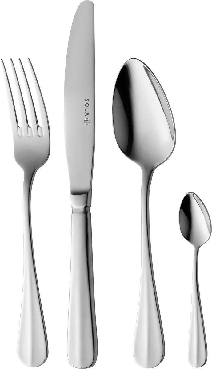 Hollands Glad Bestekset 6 persoons - 24 delig - Hoogwaardig rvs by Sola in Silver – product photo