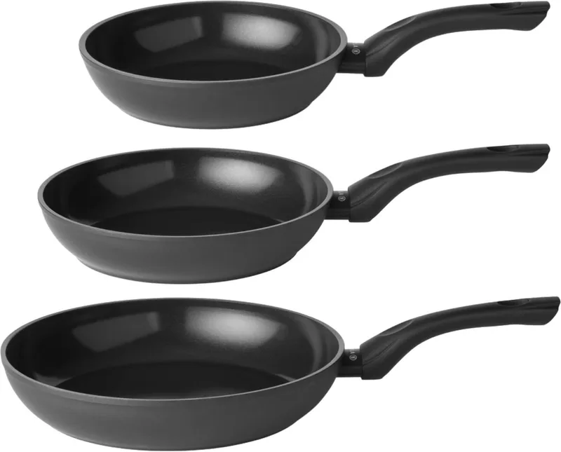 Koekenpannenset Stonehenge 3-Delig - ø 20, 24 en 28 cm - keramische anti-aanbaklaag by Sola in Black – product photo