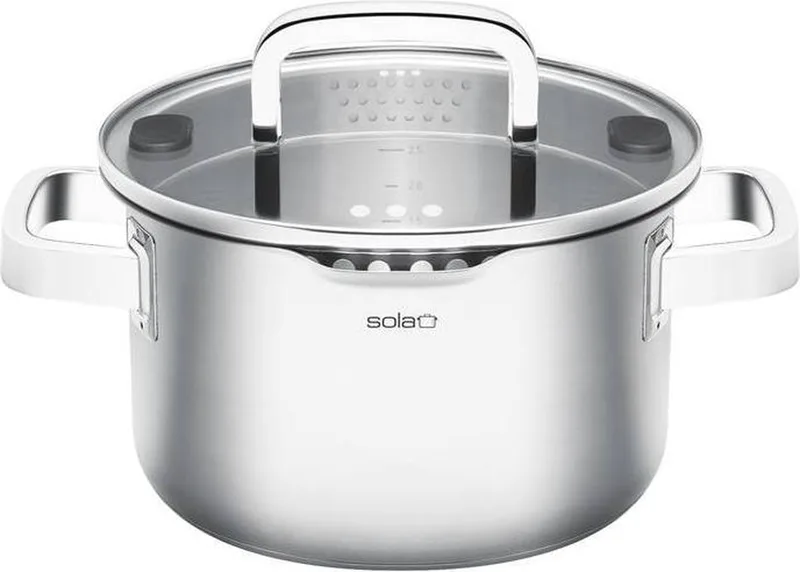 Kookpan Juvia - Ø 24 cm - Inclusief deksel von Sola in Silber – Produktfoto