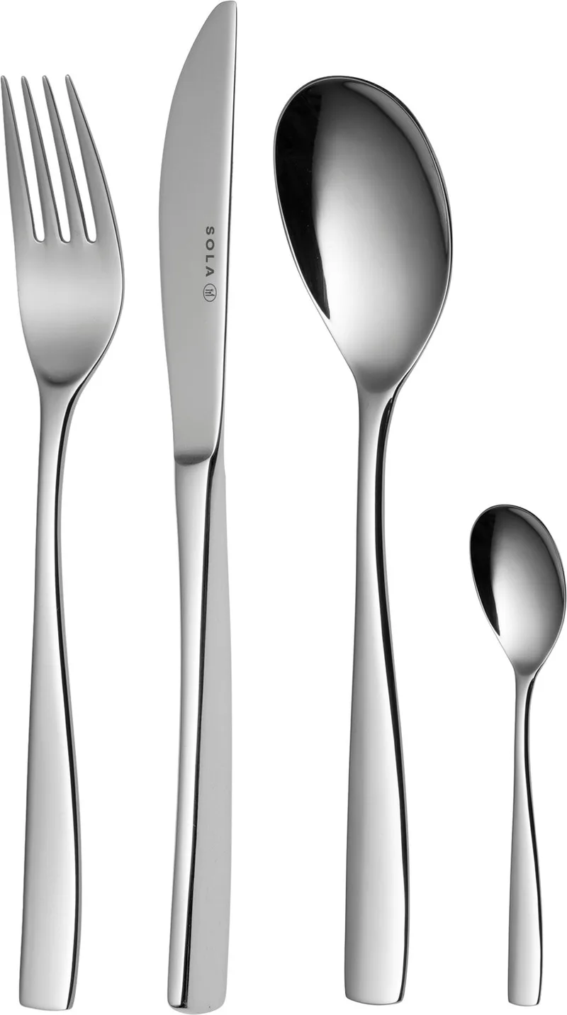 Lotus Bestekset 6 persoons - 50 delig - Edelstaal 18/10 von Sola in Silber – Produktfoto